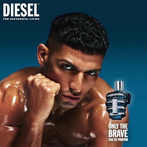 Diesel Only The Brave - Eau de Parfum Cologne for Men - Woody Leathery - With Notes of Mandarin, Clary Sage & Warm Suede Leather 1.1 Fl.Oz.