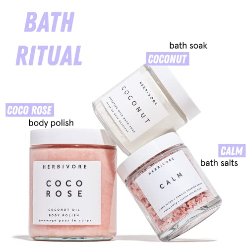 HERBIVORE Coco Rose Exfoliating Body Scrub – Cleansing Detox with Pink Clay, Moisturizing Coconut Oil & Shea Butter, Plant-based, Vegan, Cruelty-Free, 8 oz