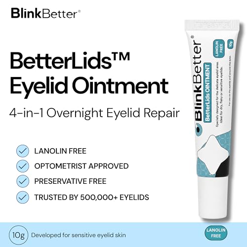 BlinkBetter Lanolin Free Eyelid Ointment 10g – For Sensitive & Dry Eyelids - Hydrates, Nourishes & Soothes – Moisturising Care for Dry, Itchy, Red, Sensitive, Flaky Skin Around the Eyes