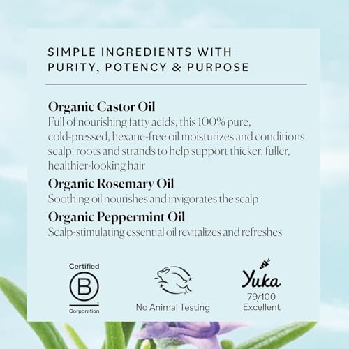 Sky Organics Organic Castor Oil with Rosemary Oil, Pure & Hexane-Free