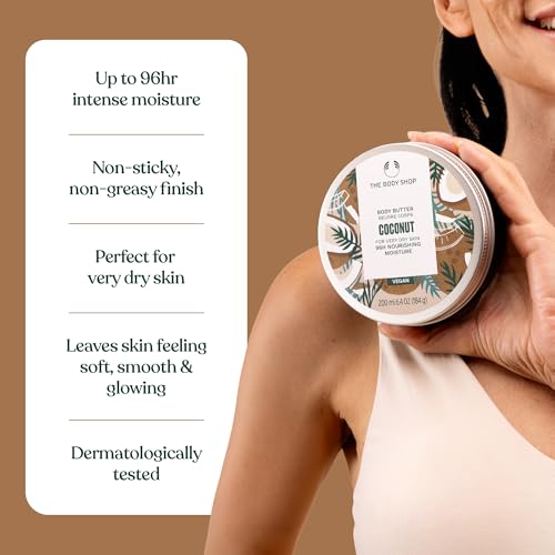 The Body Shop Coconut Body Butter – Nourishing & Moisturizing Skincare for Very Dry Skin – Vegan – 13.5 oz