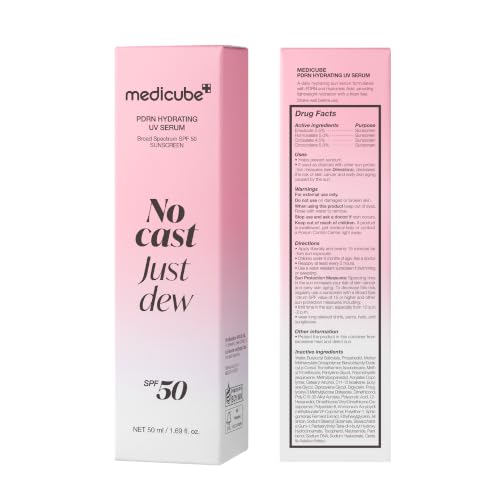 medicube Sunscreen No Cast Just Dew PDRN Hydrating UV Sun Serum, SPF 50