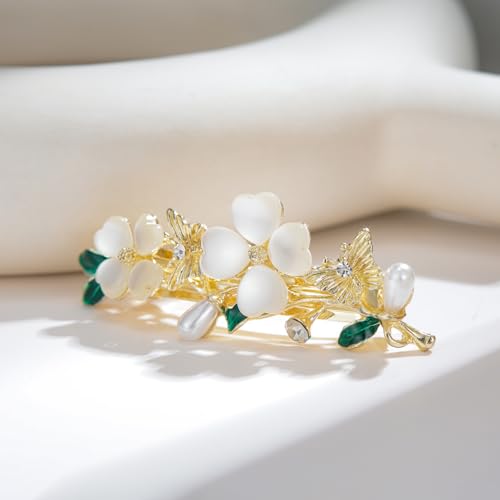 Soumimi Flower Hair Clips for Women Butterfly Flower Hairpins Metal Barrettes, Hair Accessories for Wedding Party Everyday, Gift for Mom Wife Lover