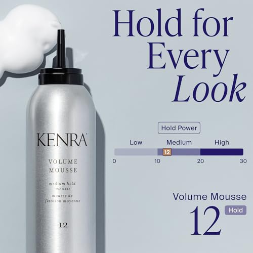 Kenra Volume Mousse 12 | Medium Hold Mousse | Non-Drying, Non-Flaking Lightweight Formulation |Styling Control Without Stiffness Or Stickiness | Tames Frizz & Conditions | All Hair Types | 8 oz