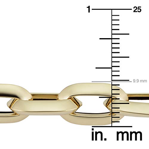 Kooljewelry 14k Yellow Gold Oval Rolo Link Bracelet (10 mm, 8.5 inch)