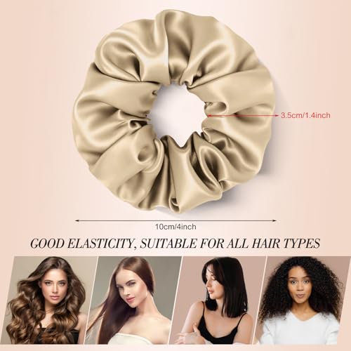 Satin Hair Scrunchies for Women, 8 Pack Satin Hair Ties for Thin Hair