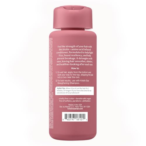 Kristin Ess Biotin Deep Conditioner - Promotes Healthy Hair Growth - Strengthen + Repair Dry Damaged Hair - Prevent Hair Breakage with Fortifying Amino Acids - Vegan, Sulfate Free, Color Safe 10oz