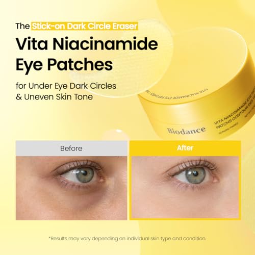BIODANCE Vita Niacinamide Eye Patches for Dark Circles, 60 Count