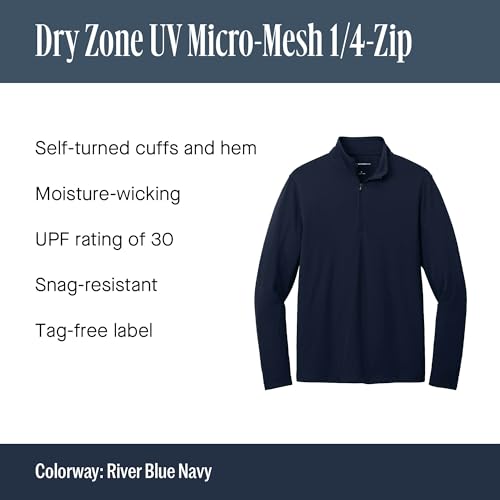 Port Authority Men's Dry Zone UV Micro-Mesh Quarter-Zip Pullover