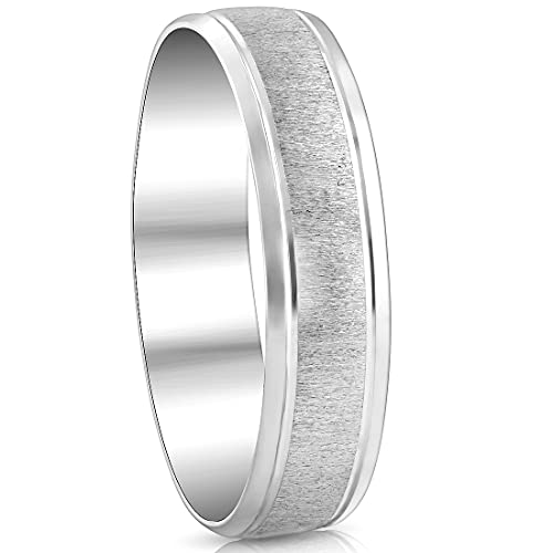 P3 POMPEII3 Pompeii Mens 6mm 14K White Gold Comfort Fit Wedding Band Ring - Size 11