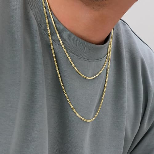 Nuragold 10K Real Yellow Gold Franco 2mm Solid Diamond Cut Chain Necklace - 26"