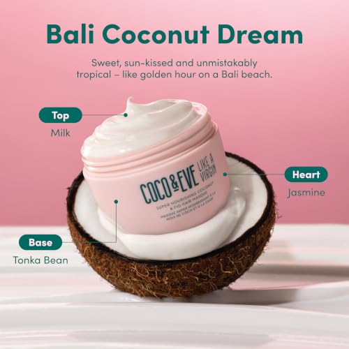 Coco & Eve Like a Virgin Hair Masque - Coconut & Fig Hair Mask for Dry Damaged hair with Shea Butter & Argan Oil for Hair Repair & Hydration | Deep Conditioning Mask Hair Treatment (212 ml)