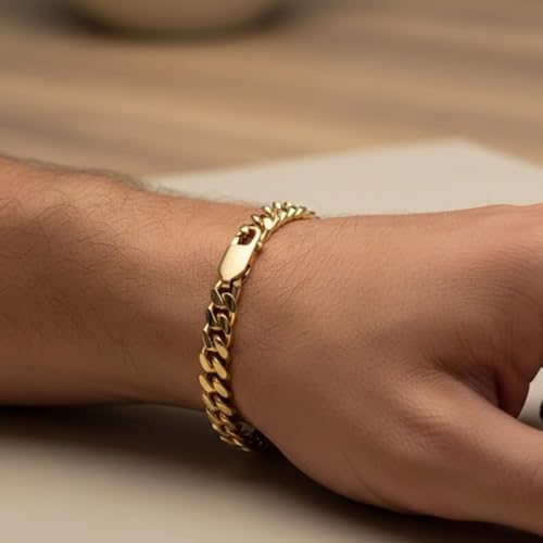 SHOP WGS 4.5MM 14K Solid Gold Miami Cuban Curb Bracelet for Women & Men