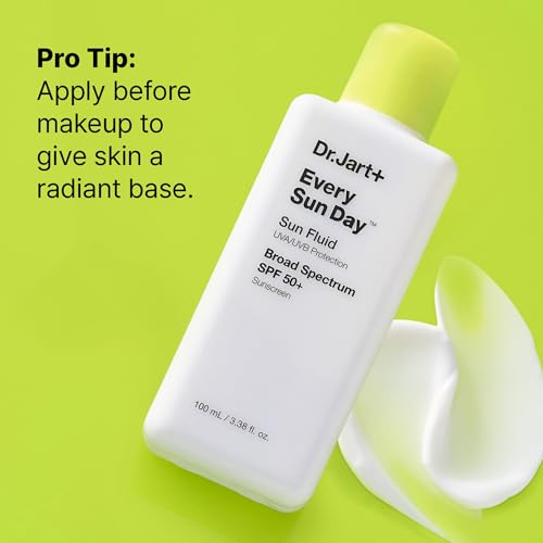 Dr.Jart+ Every Sun Day Sun Fluid Korean Sunscreen SPF 50+ for Face | Korean Skin Care, 3.38 Fl Oz