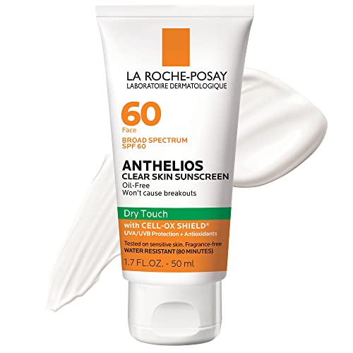 La Roche-Posay Anthelios Clear Skin SPF 60 Sunscreen for Face & Body, 3oz