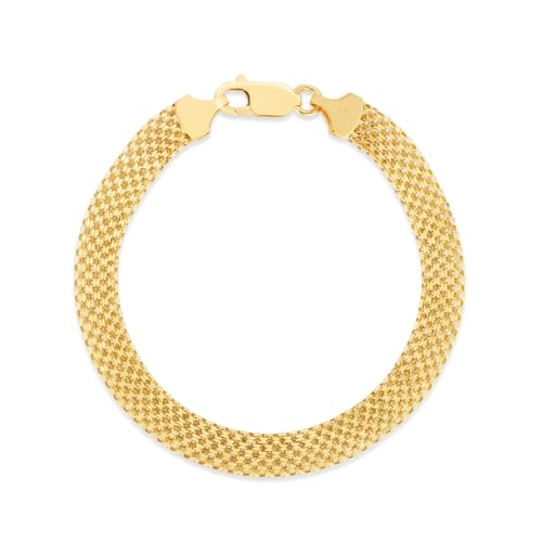 Floreo 14k Yellow Gold 7mm Bismark Chain Bracelet 7.25 Inch