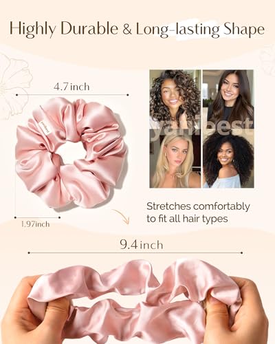 Yanibest 8 Pcs Satin Scrunchies - Silk Feeling Scrunchies Ponytail Holders