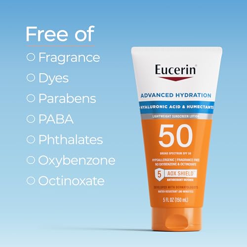 Eucerin Sun Advanced Hydration Sunscreen Lotion, SPF 50, 5 OZ
