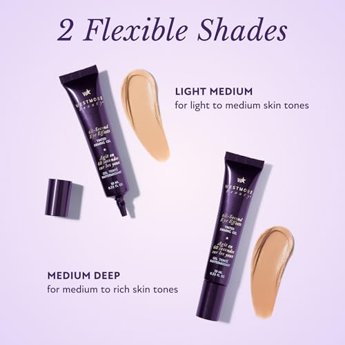 Westmore Beauty 60 Second Effects Tinted Firming Gel - Under Eye Cream For Puffiness And Bags Under Eyes - 10 mL Light to Medium - 0.33 Fl Oz