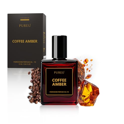 PUREU Pheromone Perfume for Woman, Long Lasting Pheromones Perfumes Oil Coffee Amber Vanilla Perfume Roll On 0.34FL OZ/10ML Travel Size Essential Oil Fragrance Eau De Parfum,Made in USA