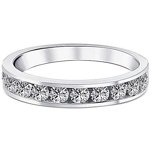 Pompeii 1ct Diamond Wedding Ring 14K White Gold - Size 8.5