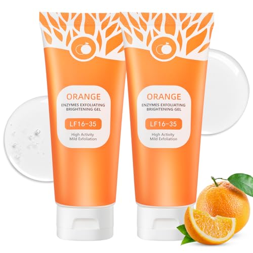 2 Pcs Orange Exfoliating Gel, Moisturizer Face Body Scrub Gel,Orange Enzymes Exfoliatings Gels,Deep Cleansing Moisturizing Facial Exfoliator,All Types Skin (200ml/7oz)