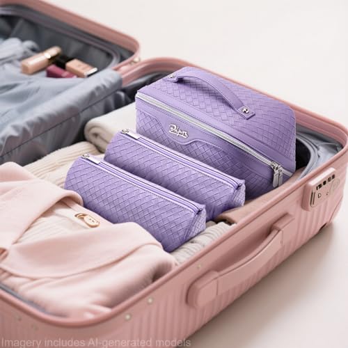 BOYATU Travel Makeup Bag Cosmetic Bags for Women: 3 Pcs Set Make up Bag