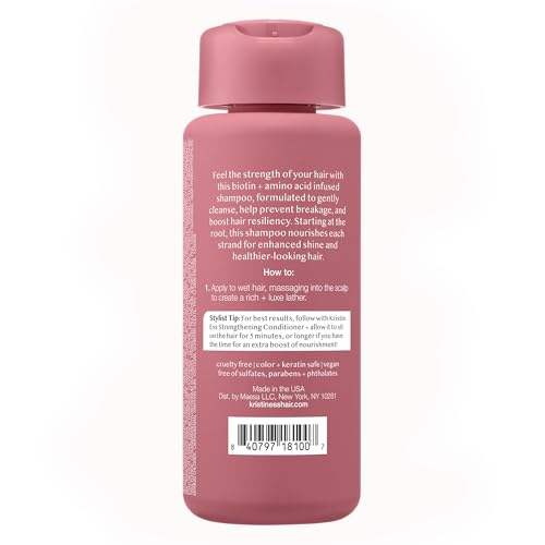 Kristin Ess Biotin Shampoo - Sulfate Free + Color Safe - Promotes Healthy Hair Growth, Strengthens + Nourishes Dry Damaged Hair - Anti-Breakage Fortifying Biotin Repair Shampoo for Volume - Vegan