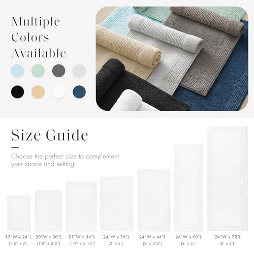 Madison Park Splendor Reversible 100% Cotton Bath Rug, 21 x 34, White