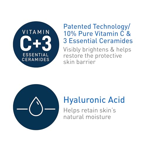 CeraVe Skin Brightening Vitamin C Serum for Face with Hyaluronic Acid, 1oz