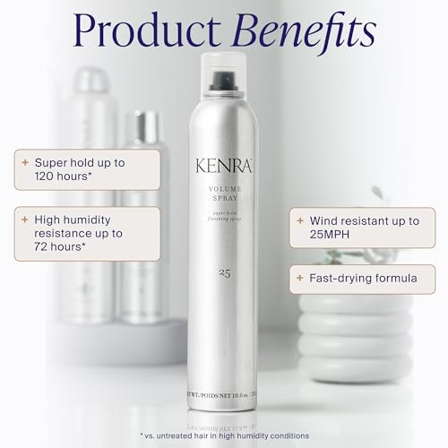 Kenra Professional Volume Spray 25 50% | Super Hold Finishing & Styling Hairspray | Flake-free & Fast-drying | Wind & Humidity Resistance | All Hair Types | 16 oz