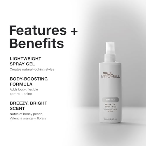 Paul Mitchell Soft Sculpting Spray Gel, Natural Hold, Soft Finish, For All Hair Types, 8.5 fl. oz.