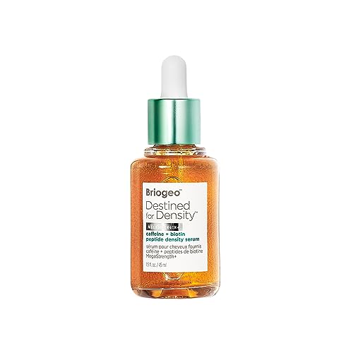 Briogeo Destined for Density Caffeine + Biotin Peptide Density Serum | Increases Hair Thickness & Volume for Fine or Thinning Hair | Fast-Absorbing & Non-Greasy | Fragrance-Free | Vegan & Cruelty-Free