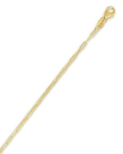 Floreo 14k Yellow Gold 1.5mm Solid Paperclip Link Chain Anklet 10 Inch