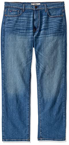 Tommy Hilfiger mens Thd Relaxed Fit Jeans, Medium Wash, 36W x 32L US