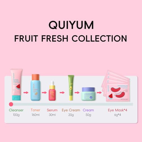 QUIYUM Early Anti-Aging Skincare Set, for Light Mature Skin, 6-Piece