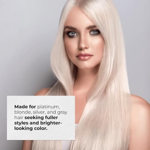 RUSK Deepshine PlatinumX Mousse, Lightweight, Alcohol-Free, for Platinum, Blonde, Gray, and Silver Hair, Enhances Body and Volume While Restoring Haircolor, 8.8 oz