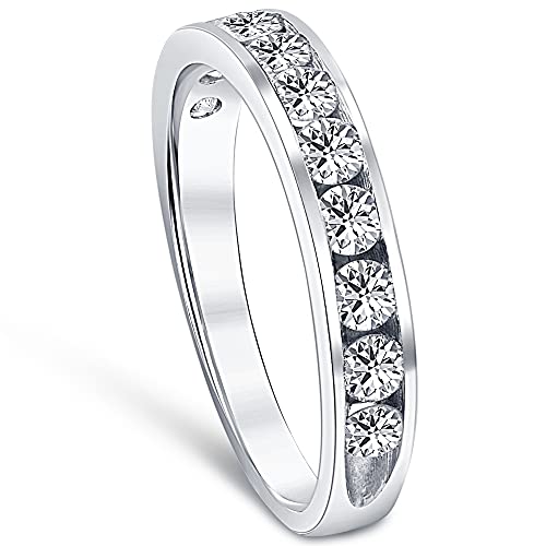 Pompeii 1ct Diamond Wedding Ring 14K White Gold - Size 8.5