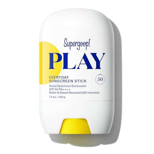 Supergoop! PLAY Everyday Sunscreen Stick SPF 50 - Lightweight, Non-Greasy Formula - Natural Finish - Fragrance Free - Water & Sweat Resistant - All Skin Types - 1.4 fl oz