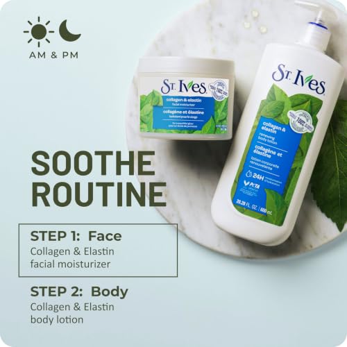 St. Ives Collagen Elastin Face Moisturizer for Dry Skin, Paraben free and Non Comedogenic, 10 oz