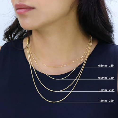Nuragold 14K Real Yellow Gold Franco Solid Diamond Cut Chain Necklace - 2.5mm,24"