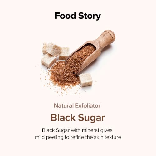 SKINFOOD Black Sugar Perfect Scrub Foam 180g - Detoxifying Pore Scrubs & Exfoliator Soft & Rich Bubble Facial Foam Cleanser, Removes Dead Skin Cells - Exfoliating Skincare for Men & Women (6.35 oz)