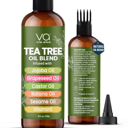 Tea Tree Hair Growth Oil 6 Fl Oz With Jojoba, Castor, Batana Oil