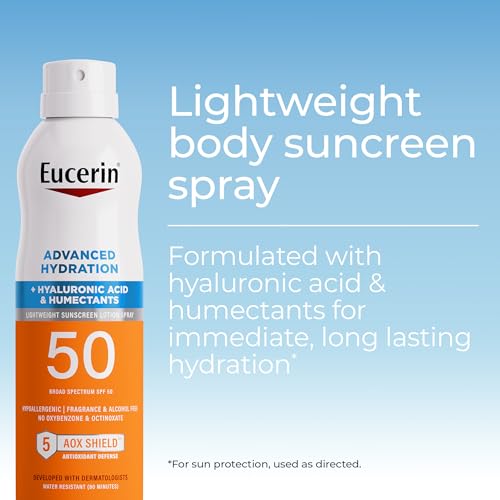 Eucerin Advanced Hydration Sunscreen Spray, SPF 50, 6 OZ