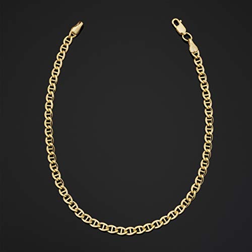 KoolJewelry Solid 14k Yellow Gold Mariner Link Bracelet (8.5 inch)