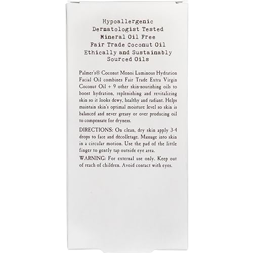 Palmer's Hydrating Facial Oil with Coconut, Luminous Hydration (1 Fl Oz)
