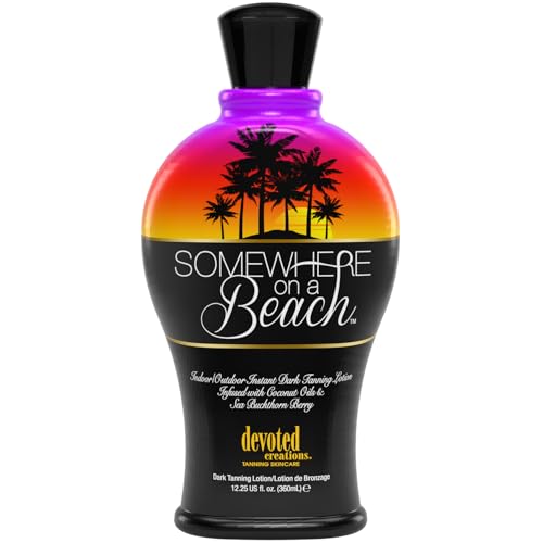 Somewhere on a Beach, Indoor Outdoor, Instant Dark Tanning Lotion 12.25 Ounce