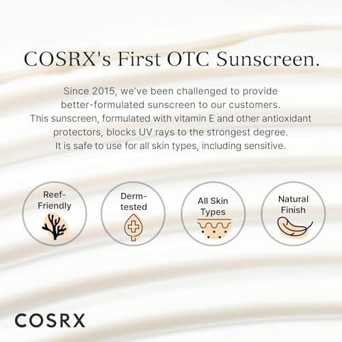 COSRX Vitamin E Sunscreen SPF 50, Natural Glow, for Oily Skin, 1.69 fl oz