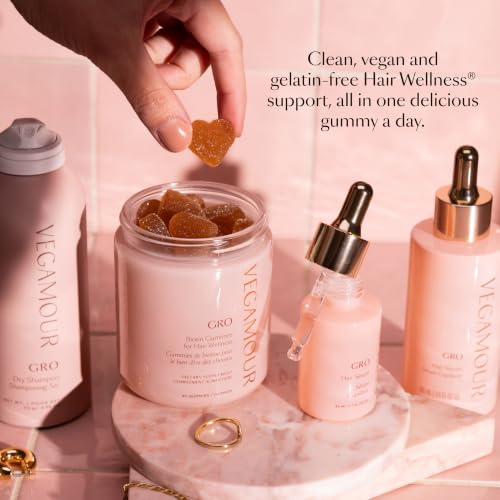 VEGAMOUR GRO Biotin Gummies for Hair Wellness®, 30-Day Supply - Vitamins B, A, C & E, Supports Fuller-Looking Hair & Nails, Vegan & Cruelty-Free