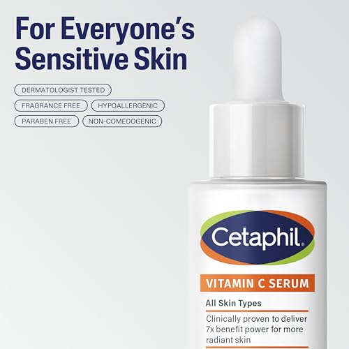 Cetaphil Vitamin C Serum for Dark Spots, Niacinamide, Fragrance Free, 1 Fl Oz
